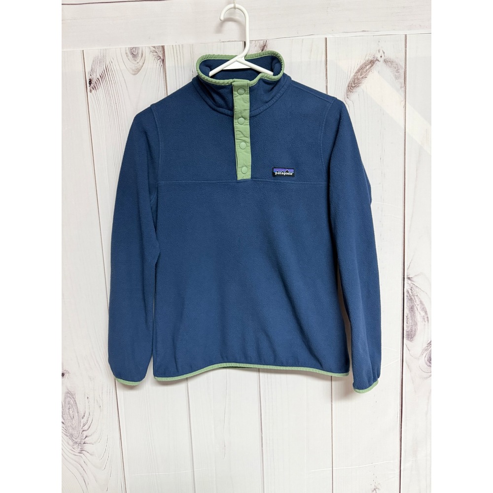 Patagonia Womens Micro-D Snap-T Pullover Small Stone Blue Fleece EUC